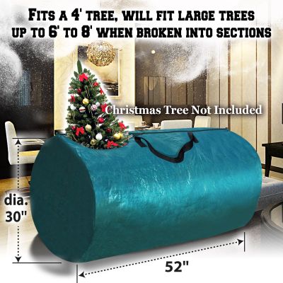 BenefitUSA Artificial Xmas Tree Carry Storage Bag with Handles Holiday Storage Container (Green, 52''x Dia. 30'' for up to 8')