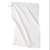 Sport Golf Towel with Grommet & Clip White Fringed Velour and Terry view 1