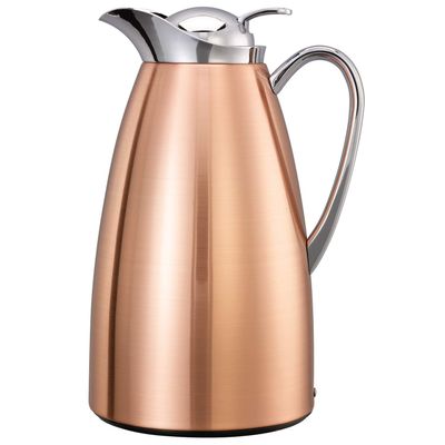 Service Ideas CJZ1CP Classy Carafe, Glass Lined vacuum insulated, 1 Liter, 33.8 Ounces, Copper Finish