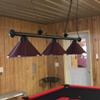 Wellmet Pool Table Lights for 8'/9' Table with 3 Burgundy Metal Shades, 59 Inch Billiard Lamp for Man Cave, Game Room, Kitchen Island Light for Restaurant Or Dining Room view 2