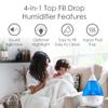 Crane 4-in-1 Drop 2.0 Ultrasonic Cool Mist Humidifier with Sound Machine, Night Light, Aroma Tray, 1 Gallon Top Fill, Blue & White view 2