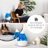 Crane 4-in-1 Drop 2.0 Ultrasonic Cool Mist Humidifier with Sound Machine, Night Light, Aroma Tray, 1 Gallon Top Fill, Blue & White view 4