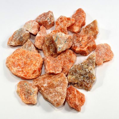 Natural Orange Calcite Rough Sparkling Gemstone Crystal Mineral Specimen Cabochon Cabs from Brazil - 20PCS