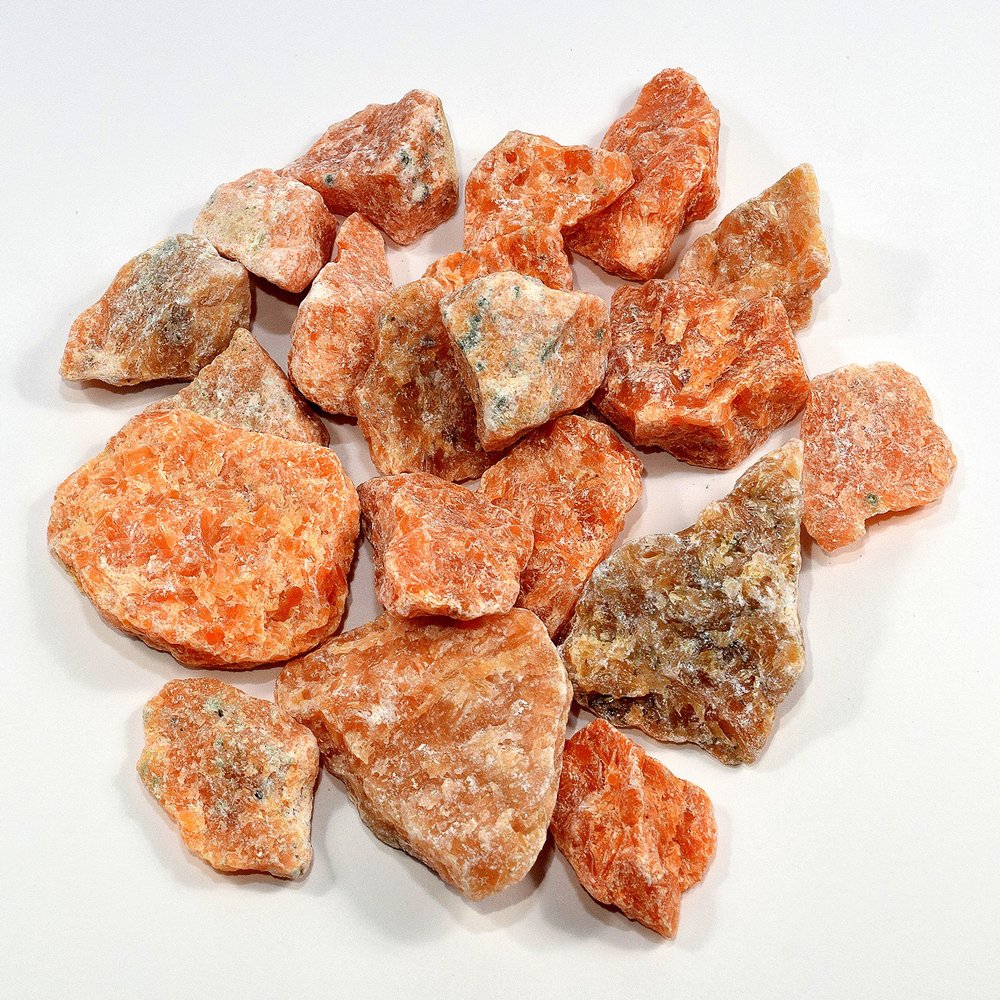 Natural Orange Calcite Rough Sparkling Gemstone Crystal Mineral Specimen Cabochon Cabs from Brazil - 20PCS