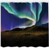 Ambesonne Alaska Shower Curtain, Alaskan Meadows in Night Aurora Borealis Natural Beauties of The North, Cloth Fabric Bathroom Decor Set with Hooks, 69" W x 84" L, Violet Turquoise view 2