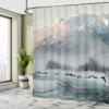 Ambesonne Alaska Shower Curtain, Chilkat Valley Covered in Snow Winter Season Landscape Idyllic Scene from North, Cloth Fabric Bathroom Decor Set with Hooks, 69" W x 75" L, Grey White view 4