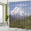 Ambesonne Alaska Shower Curtain, McKinley Mountain in Denali National Park in Alaska Scenic Landscape, Cloth Fabric Bathroom Decor Set with Hooks, 69" W x 84" L, Fern Green Sky Blue view 4