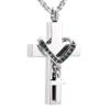 Oinsi Hold Multi-colored Crystal Heart Collar & Double Cross Cremation Urn Necklace For Women/Men (Green Stone) view 1
