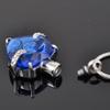 Birthstone Heart Cremation Urn Necklace Ashes Holder Memorial Jewelry For Women- Always In My Heart (Dark Blue With Black Text) view 3