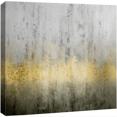 wall26 Canvas Print Wall Art Gold, Gray & Black Abstract Landscape Geometric Shapes Illustrations Modern Art Alternative Dramatic Multicolor Dark for Living Room, Bedroom, Office - 24"x36"