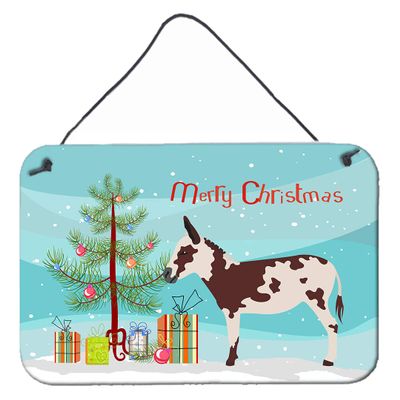 Caroline's Treasures BB9218DS812 American Spotted Donkey Christmas Wall or Door Hanging Prints, Teal Aluminum Metal Sign Kitchen Wall Bar Bathroom Plaque Home Decor, 8x12, Multicolor
