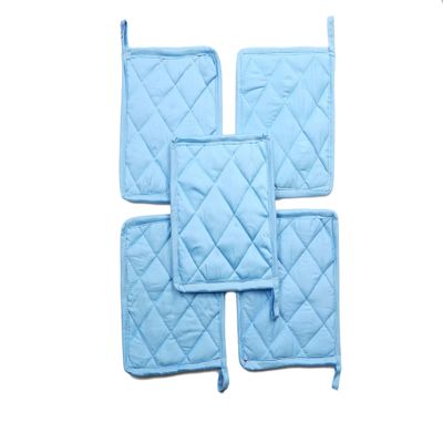 HM Covers Well-Made of Durable and Comfortable 100% Cotton 9" x 9" Inches Pot Holder Non-Slip & Highest Protection & Performance Color - Light Blue Color - { Pack of 80 } - Made