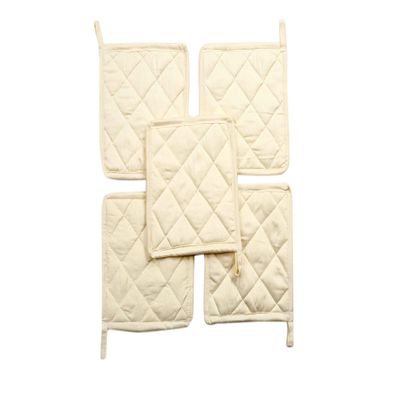 HM Covers Well-Made of Durable and Comfortable 100% Cotton 9" x 9" Inches Pot Holder Non-Slip & Highest Protection & Performance Color - Ivory Color - { Pack of 80 } - Made