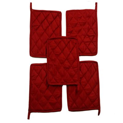 HM Covers Well-Made of Durable and Comfortable 100% Cotton 9" x 9" Inches Pot Holder Non-Slip & Highest Protection & Performance Color - Red Color - { Pack of 80 } - Made