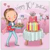 Twizler 10th Birthday Card for Girl with Cakes Age 10 Birthday Card Age 10 Card Age 10 Girls Gifts Childrens Birthday Card Girls Birthday Card Happy Birthday Card view 2