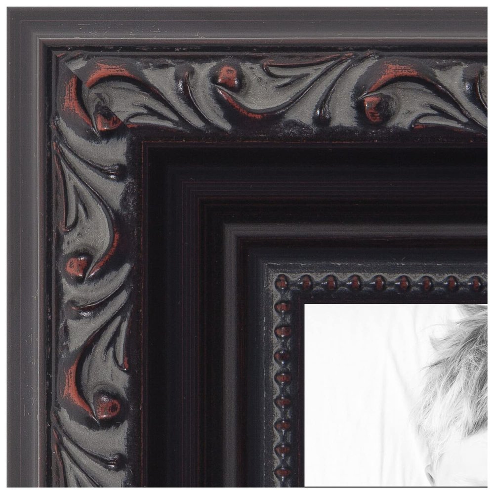 ArtToFrames 14x35 Inch Black Picture Frame, This 1.25 Inch Custom Wood Poster Frame is Black - Comes with Economy Acrylic and Corrugated Backing (2WOMD10188-14x35)