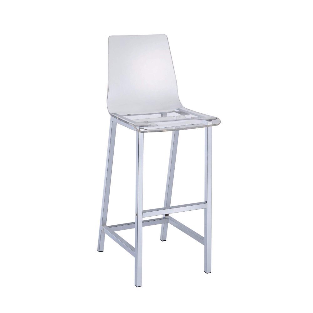 Benzara Modern Stool, One Size, Clear/Silver