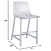 Benzara Modern Stool, One Size, Clear/Silver view 2