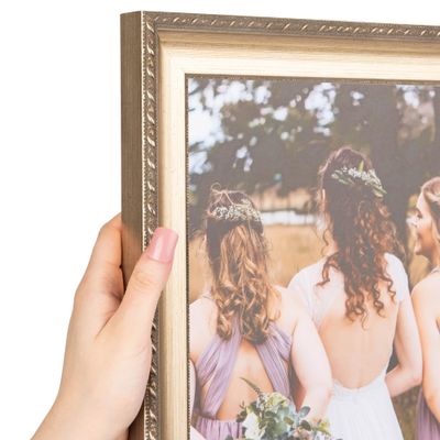 ArtToFrames 18x23 Inch Silver Picture Frame, This 1.50 Inch Custom Wood Poster Frame is Muted Silver - Comes with Economy Acrylic and Corrugated Backing (2WOMD5027-18x23)