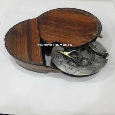 Antique Bronze Nautical Sundial Compass WEST London Rustic Vintage Home Decor Gifts