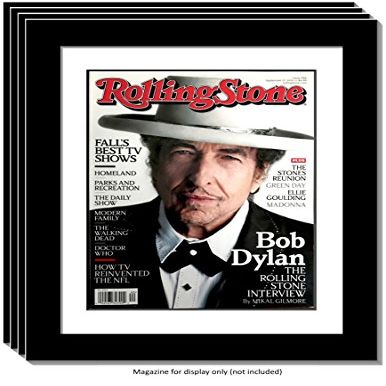 Creative Picture Frames 8x10.75 Collectors Edition Rolling Stones Magazine Frame, Displays Current Magazines w/White Matting and Wall Hanger (Pack of 4) Measure-Your-Magazine
