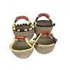 Children's Mini Bolga African Bolga Basket Fair Trade Ghana Baskets toys Egg baskets (COLORS VARY) (9"-11" - Blues & Black) view 2