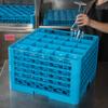 CFS RG25-514 OptiClean 25 Compartment Glass Rack with 5 Extenders, 11.9", Blue, Polypropylene, Blue view 2