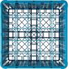 CFS RG25-514 OptiClean 25 Compartment Glass Rack with 5 Extenders, 11.9", Blue, Polypropylene, Blue view 3