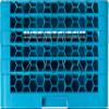 CFS RG25-514 OptiClean 25 Compartment Glass Rack with 5 Extenders, 11.9", Blue, Polypropylene, Blue view 4
