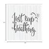 Ambesonne Just Breathe Shower Curtain, Keep Breathing Phrase Hand Writing Sun and Clouds Doodle, Cloth Fabric Bathroom Decor Set with Hooks, 69" W x 84" L, Charcoal Grey White view 3