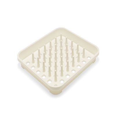 Addis 517943 Dish Draining Rack with Drying Pegs, W33.5 x d38cm, Linen Cream, 38 x 33.5 x 5 cm