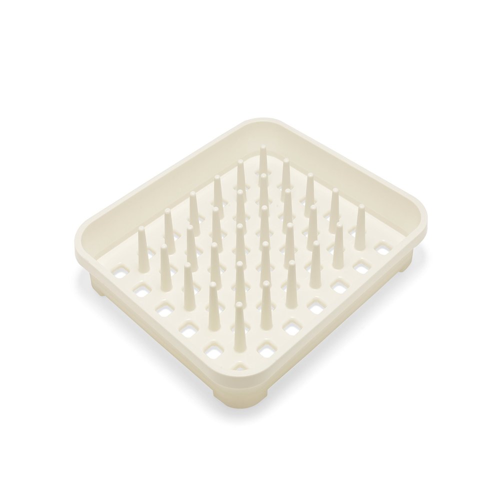 Addis 517943 Dish Draining Rack with Drying Pegs, W33.5 x d38cm, Linen Cream, 38 x 33.5 x 5 cm