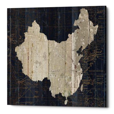 Epic Graffiti 'Old World Map China' by Wild Apple Portfolio, Canvas Wall Art, 12"x18"