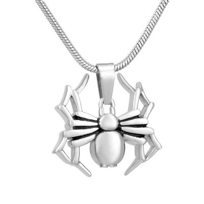 Oinsi Stainless Steel Spider Cremation Jewelry Memorial Ashes Necklace Holder -Pet Remembrance Jewelry (Silver Tone)