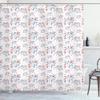 Ambesonne 4th of July Shower Curtain, American Festivities with Freedom and Liberty Themes Summer Celebrations, Cloth Fabric Bathroom Decor Set with Hooks, 69" W x 84" L, Red White Blue view 1