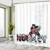 Ambesonne Hockey Shower Curtain, Art of a Goalie Playing Sports Passionate Professional Game Theme, Cloth Fabric Bathroom Decor Set with Hooks, 69" W x 75" L, White Black Scarlet view 4
