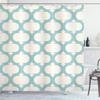 Ambesonne Aqua Shower Curtain, Mesh Pattern with Curvy Lattice Design Old Fashioned Pastel, Cloth Fabric Bathroom Decor Set with Hooks, 69" W x 84" L, Seafoam Cream view 1
