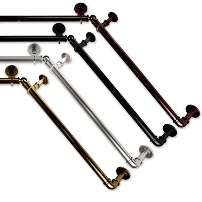 A&F Rod Decor 1 inch Pipe Bay Window Curtain Rod 23"-41", 41"-78"- Antique Brass