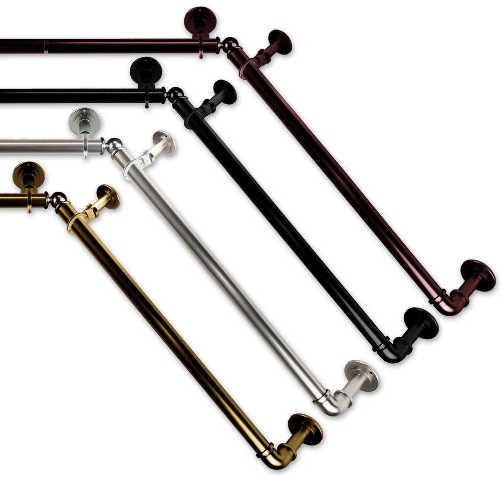 A&F Rod Decor 1 inch Pipe Bay Window Curtain Rod 23"-41", 41"-78"- Antique Brass