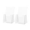 Marketing Holders 2 Pack 4.25" Brochure Holder Pamphlet Flyer Maps Menus Display Stand Counter for Offices and Stores Clear Acrylic view 1