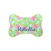 RNK Shops Personalized Preppy Hibiscus Bone Shaped Dog Food Mat (Small) view 1