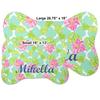 RNK Shops Personalized Preppy Hibiscus Bone Shaped Dog Food Mat (Small) view 2
