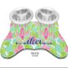 RNK Shops Personalized Preppy Hibiscus Bone Shaped Dog Food Mat (Small) view 3