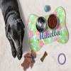 RNK Shops Personalized Preppy Hibiscus Bone Shaped Dog Food Mat (Small) view 4