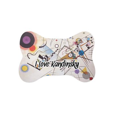 RNK Shops Personalized Kandinsky Composition 8 Bone Shaped Dog Food Mat (Small)