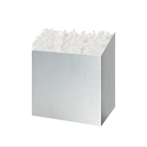 Pack of 6, Small Solid Metallic Silver Basket Boxes 6.75 x 4 x 5 for Weddings & Christmas