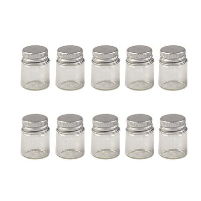100units 5ml Mini Jars Crafts Glass Bottles with Aluminium Cap Liquid Pill Powder Ornament Bottles Empty Glass Vials Jars (100, 5ml)