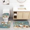 Amagical 4PCS Blue Seashells Starfish Nautical Shower Curtain Set Bathroom Mats Set,Sea Ocean Non-Slip Pedestal Rug Carpet Toilet Cover Shower Curtain view 3