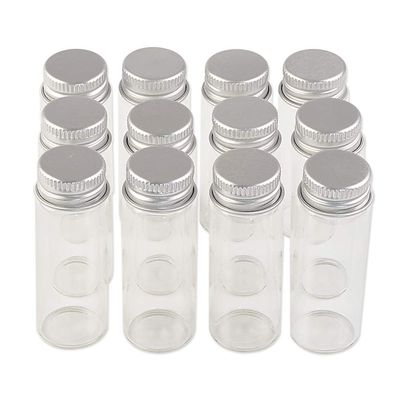 100units 14ml Glass Bottles With Metal Cap Empty Small Wishing Bottle Glass Vials Jars (100, 14ml)