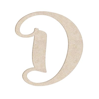 24" Starfish Font Unfinished Wood Initial Monogram Letter D (Sizes 12"-30")